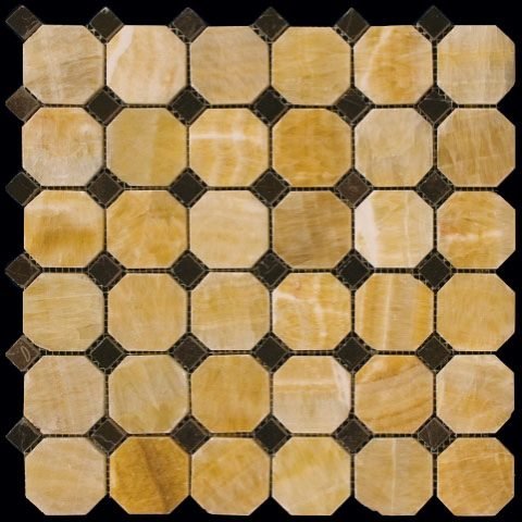 Каменная мозаика Natural Octagon M073+M076-BP (5х5+1,5x1,5) 30,5х30,5