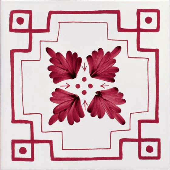 Майолика плитка Giovanni De Maio Ceramica Artistica Vietrese Pizzo Antico Rosso Decori ( м2)