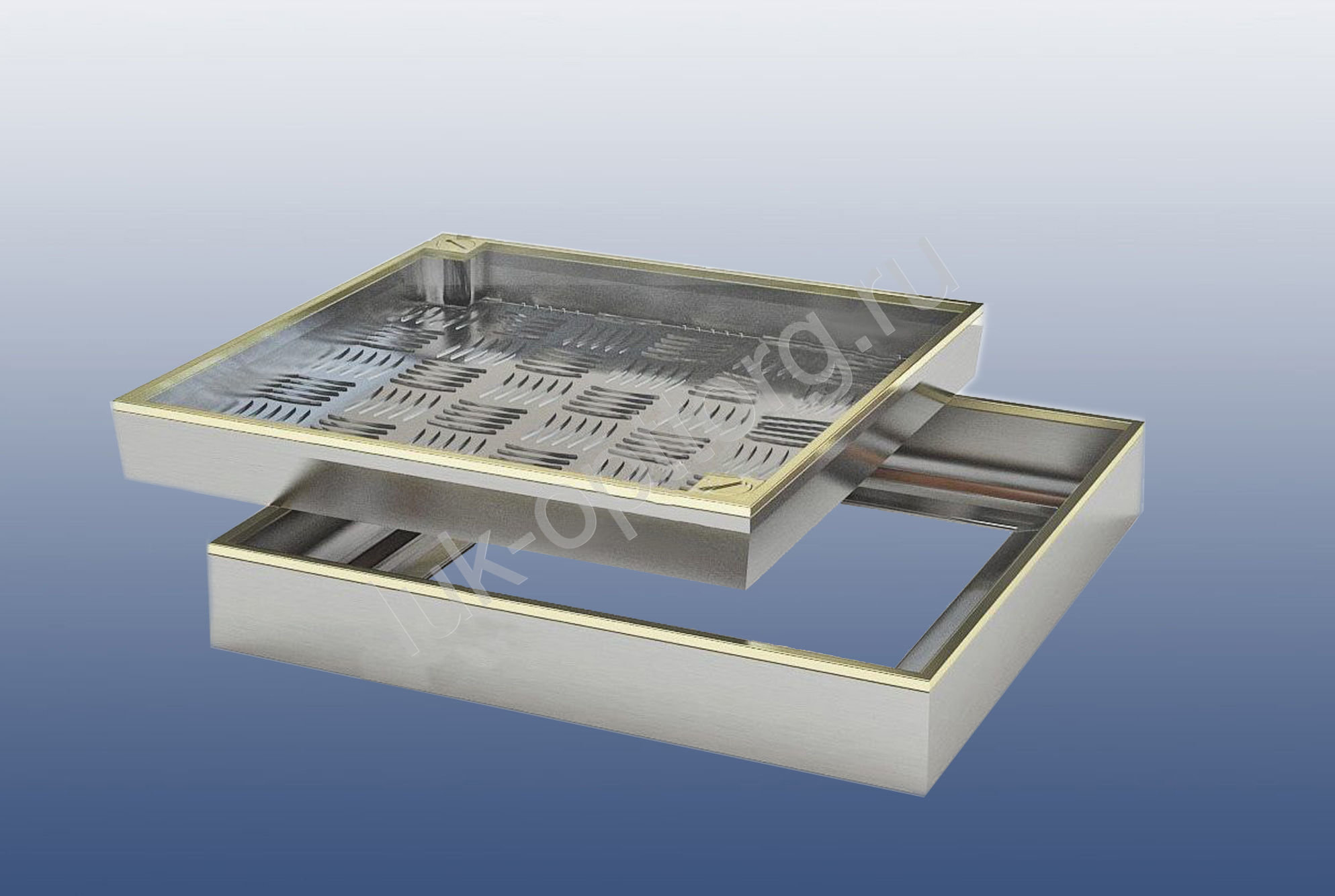 Люк напольный ПРЕМИУМ-44 с латунным кантом 200 * 1300 (Ш * В)