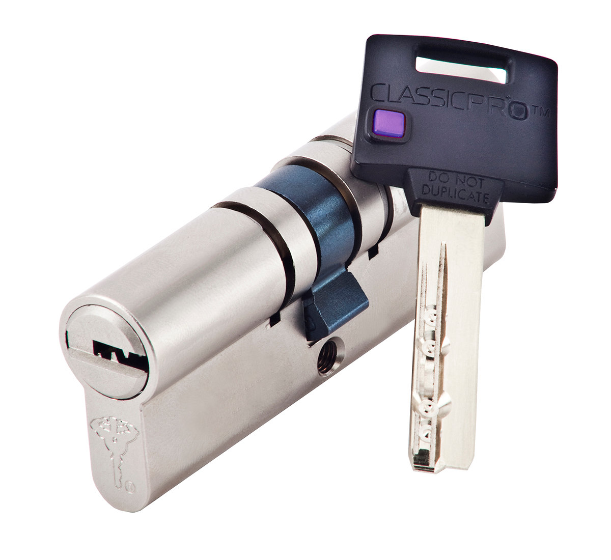 Цилиндр Mul-t-Lock Classic Pro ключ-ключ (размер 38x38 мм) - Никель, Шестеренка (3 ключа)