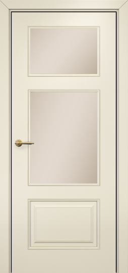 Дверь Оникс Прованс фрезерованный Цвет:эмаль слоновая кость по ясеню Остекление:Сатинат бронза