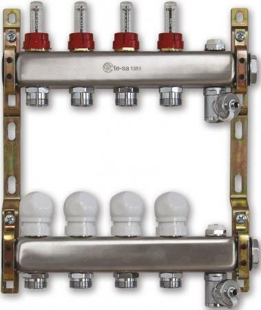 220ATT2-06-12D Te-Sa Коллектор в сборе 1quot; 12 выходов под евроконус с расходомерами