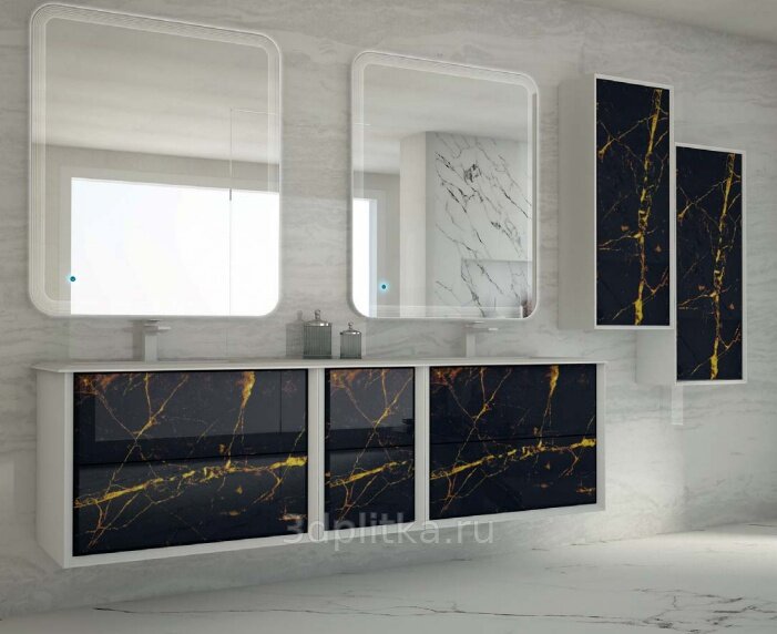 Тумба для раковины Cezares Bellagio 70 см Black  Gold Stone 54868 46x70x48 см