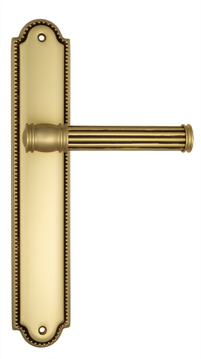 Дверная ручка Venezia quot;IMPEROquot; на планке PL98 французcкое золото + коричневый
