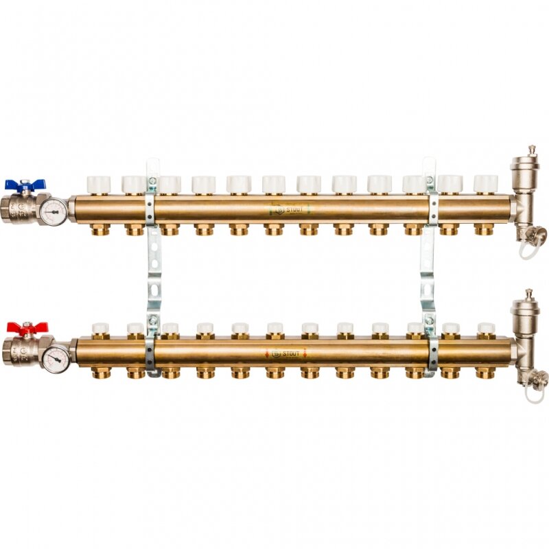 Распределительный коллектор STOUT SMB 0468 000012 без расходомеров 12 вых.