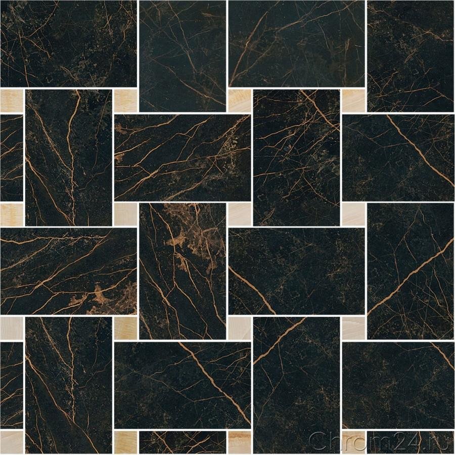 Versace Marble Mosaico Intreccio Nero Oro керамогранит (29,1 x 29,1 см) (240533)