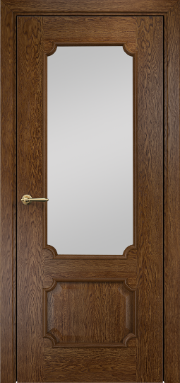 Дверь Оникс модель Палермо Цвет:Каштан Остекление:Сатинат белый