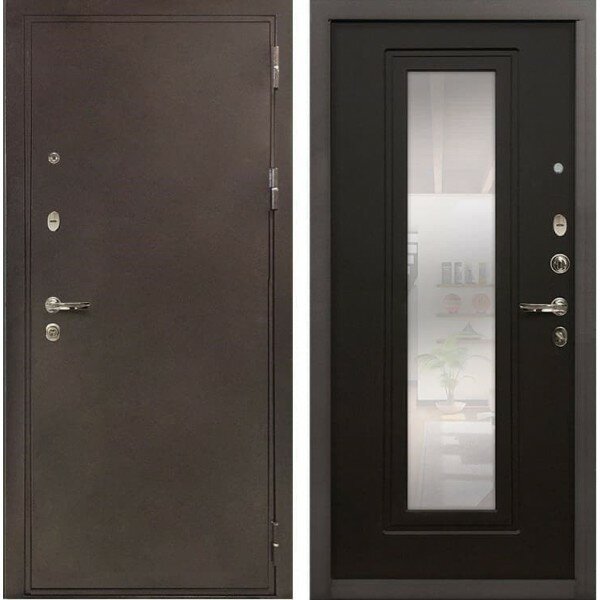 Двери Лекс производства г. Йошкар-Ола Входная металлическая дверь Лекс Цезарь с Зеркалом Венге №22