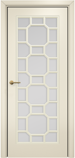 Дверь Оникс Турин с решеткой Тип:Со стеклом Цвет:эмаль слоновая кость мдф Решетка:Решетка №3