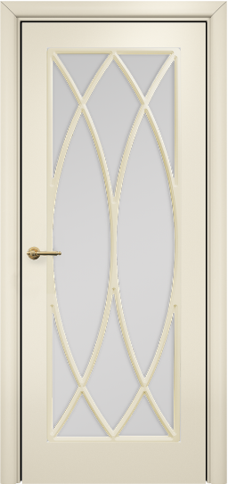 Дверь Оникс Турин с решеткой Тип:Со стеклом Цвет:эмаль слоновая кость мдф Решетка:Решетка №6