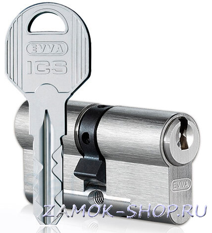 Цилиндр EVVA ICS ключ/ключ, никель, 46х46
