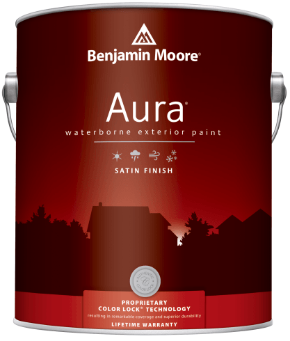 Краски для минеральных поверхностей Benjamin Moore Aura 631 Exterior Paint Satin Finish краска для наружных работ, мат.белая (3,8л)