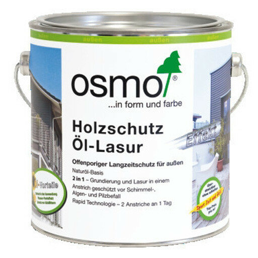 Osmo Защитное масло-лазурь для древесины с эффектом серебра HolzSchutz Öl-Lasur Effekt (2,5 л 1142 Графит серебро )
