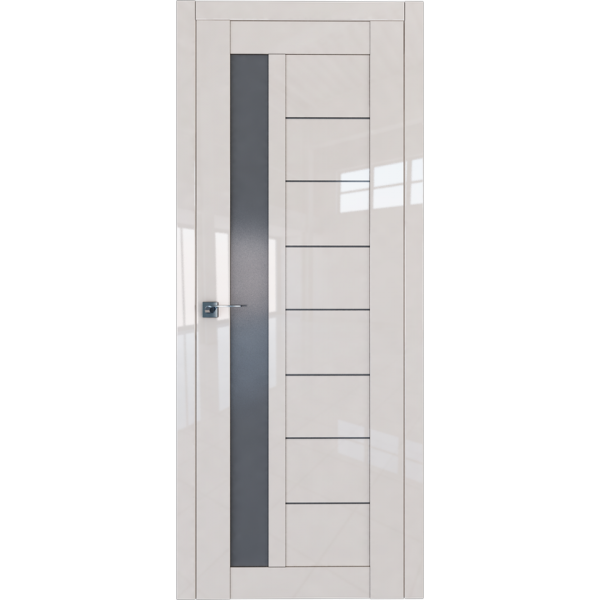 Дверь глянцевая Profil Doors 37L Магнолия люкс со стеклом графит