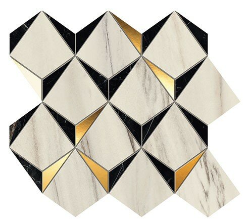 Мозаика Atlas Concorde Marvel Dream Diamonds Bianco - Black 35,8x32,9 9MDB, м²