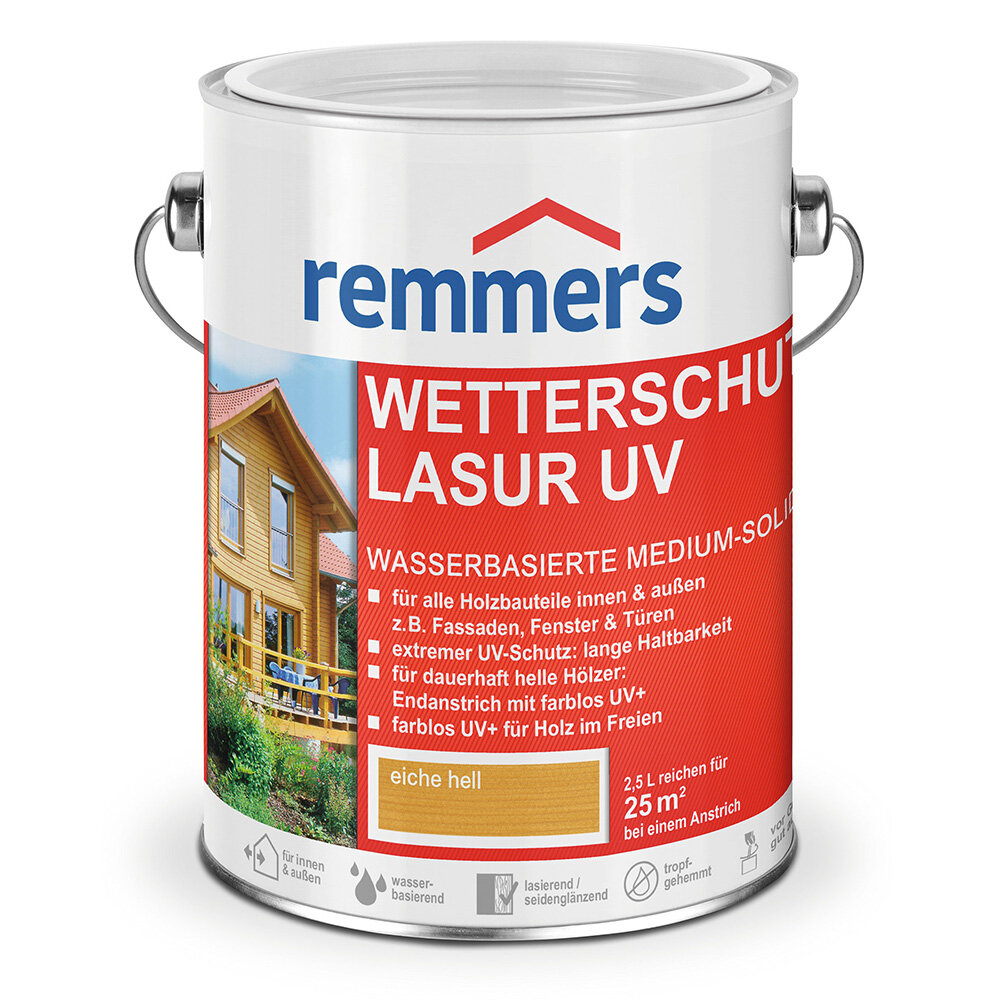 Remmers Wetterschutz-Lasur UV+ Лазурь с повышенной защитой от УФ (20 л 1564 Серебристо-серый / Silbergrau )