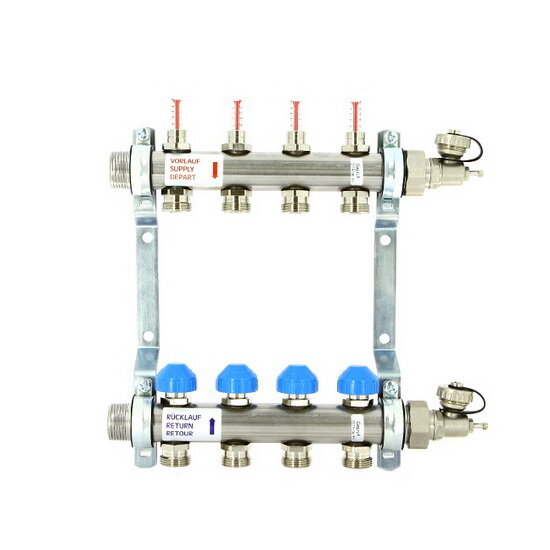 Коллектор для теплого пола с расходомерами UNI-FITT 1quot;-3/4quot; 8 выходов 455W