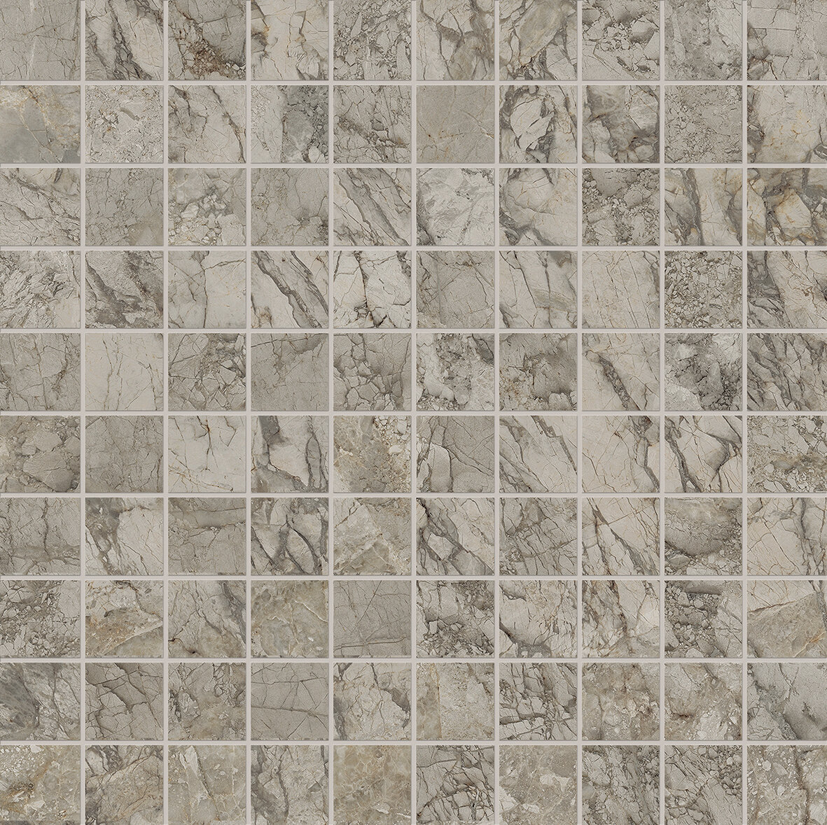 Мозаика облицовочная керамогранит Emilceramica Tele di Marmo EDQ9 I305M8R Mosaico Breccia Braque Naturale ( м2)