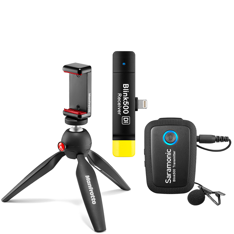 Радиосистема Saramonic Blink 500 B3 + Штатив настольный Manfrotto Pixi с держателем смартфона