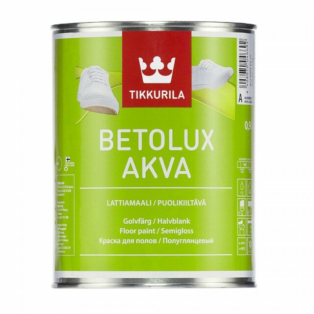 Краска для пола полиуретано-акрилатная TIKKURILA бетолюкс аква, 9л