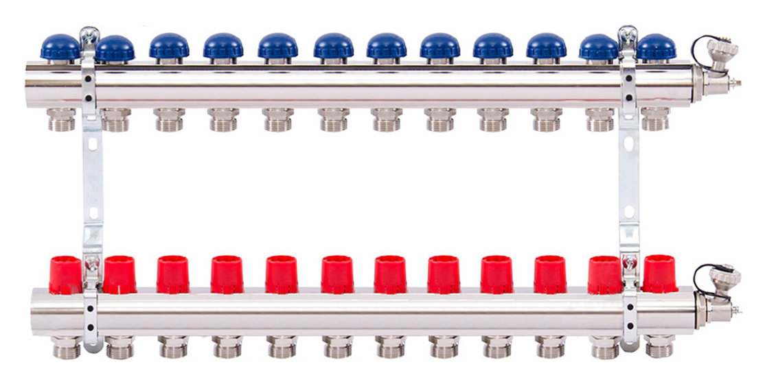 Коллектор распределительный Uni-Fitt 1 12 выходов, с регулировочными и термостатическими вентилями 441E4312quot;