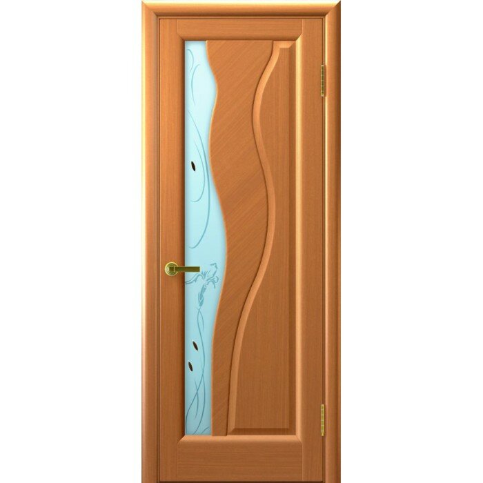 Межкомнатная деревянная дверь Торнадо (Светлый Анегри, стекло) со стеклом, светлый анегри т34