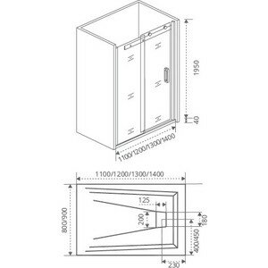 Душевая дверь Good Door Galaxy 140 прозрачная, хром (Galaxy WTW-140-C-CH)