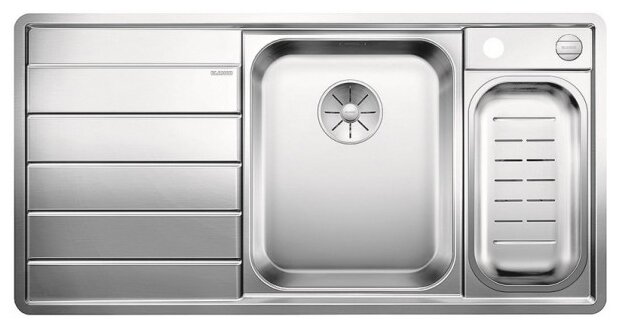 Интегрированная кухонная мойка Blanco Axis III 6S-IF с доской из стекла (чаша справа) 100х51см нержавеющая сталь