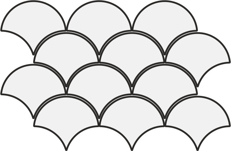 Мозаика облицовочная керамическая Equipe Scale 21983_Fan_mosaic_dark_grey_Eq-20M ( м2)