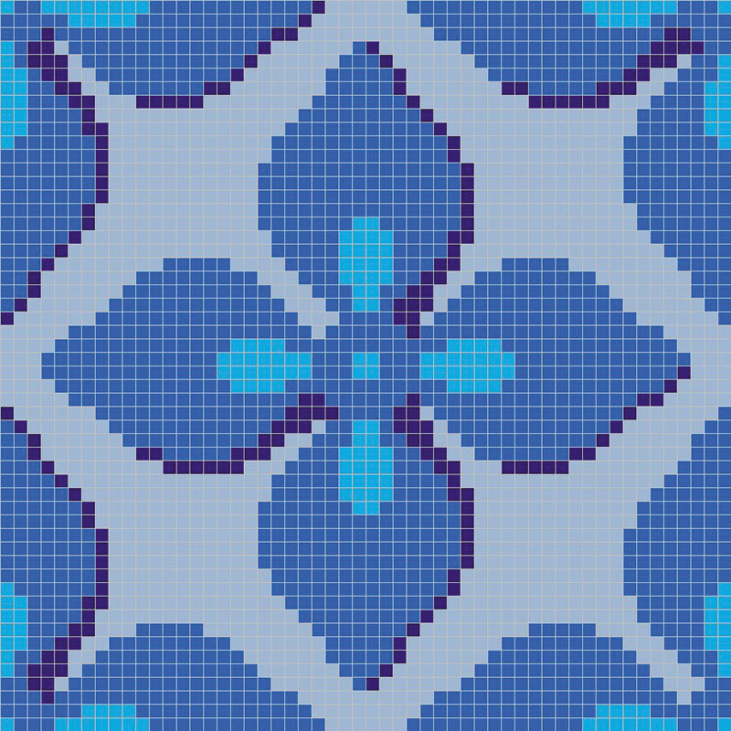 Мозаика Alma Панно 15 MZ-03 Blue 885x885 мм (Мозаика)