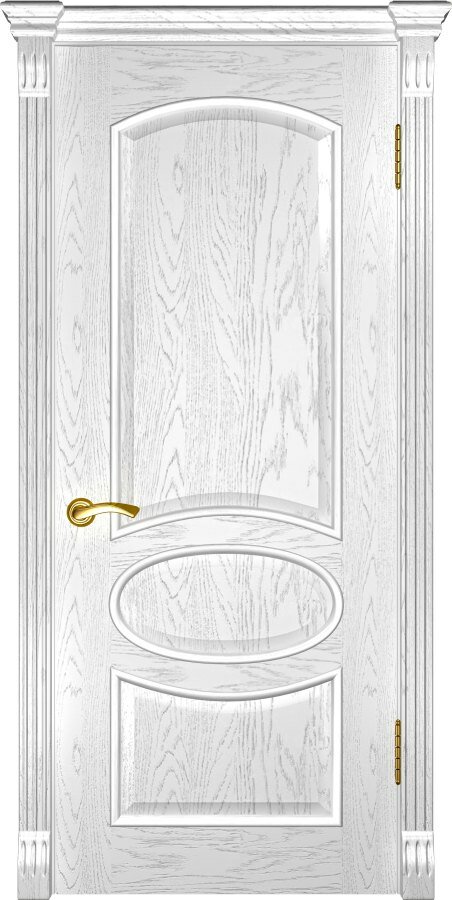 Дверь Люксор/Dveri Luxor/Грация ДГ - Дуб белая эмаль, двери шпонированные 2000x900