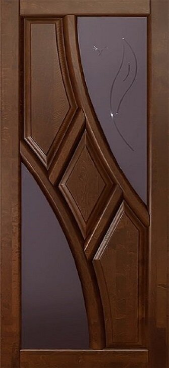 Межкомнатная дверь Глория массив ольхи Цвет:орех античный Тип:со стеклом