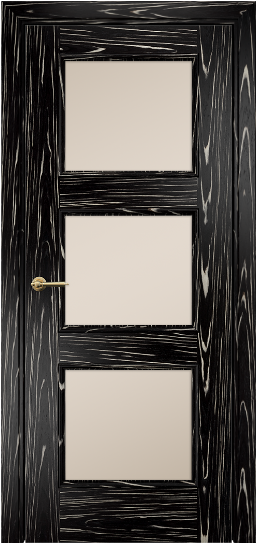 Дверь Оникс модель Милан Цвет:Черный эбен Остекление:Сатинат бронза