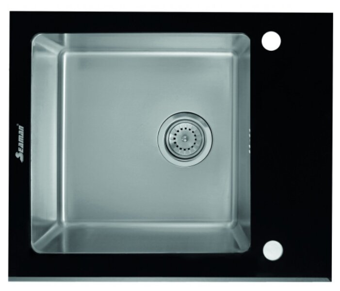 Врезная кухонная мойка Seaman ECO Glass SMG-610B.B 61х50см нержавеющая сталь
