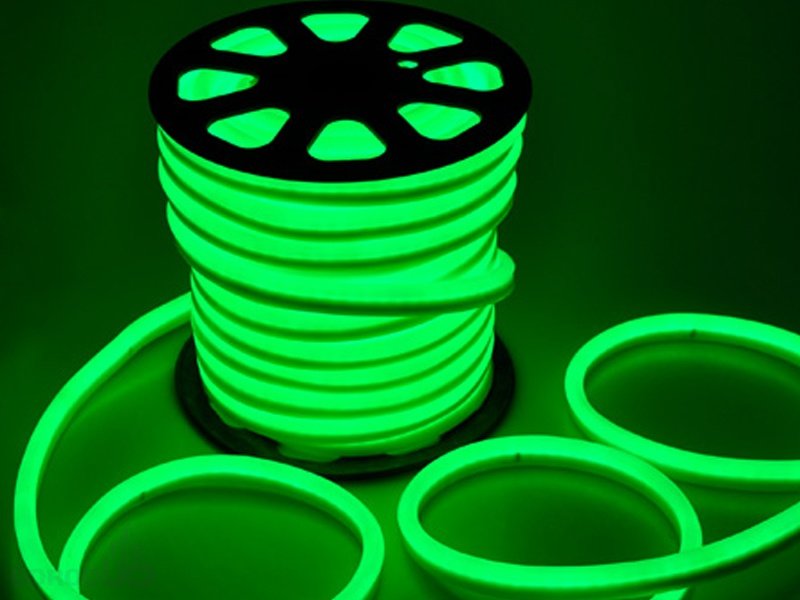 NEO-NEON LN-FX-30-24 V-G 24 вольта , гибкий LED шнур, 14х27,5 мм, 10 м/катушка, расстояние между диодами 0,5quot; цвет зеленый, 2 комплекта аксессуаров