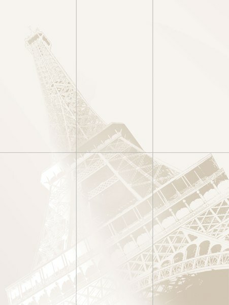 Декор настенный Maciej ZIEN Paris D-Tour Eiffel set of 6 elements 898x1198 мм (Керамическая плитка для ванной)