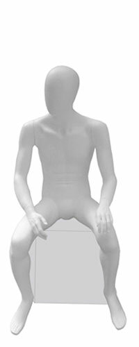 Манекен мужской сидячий белый матовый Glance Matte 10