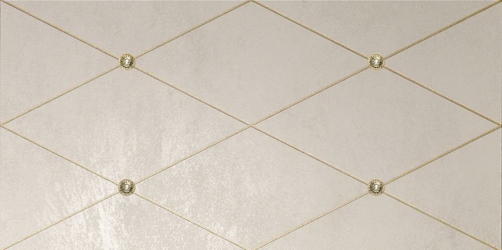 Керамическая плитка Petracers Ad Maiora Rhombus Fregio Swarovsky Oro Beige 50x100