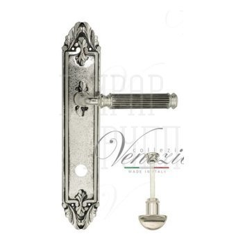 Дверная ручка на планке Venezia Mosca PL90 натуральное серебро wc