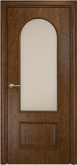 Дверь Оникс модель Арка Цвет:Каштан Остекление:Сатинат бронза