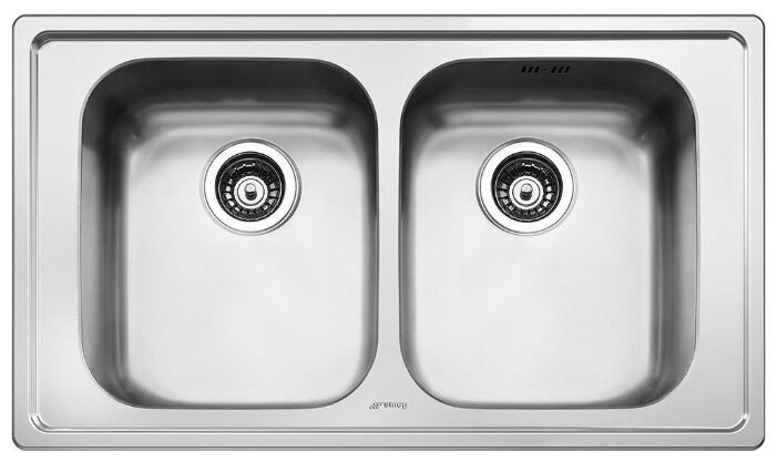 Врезная кухонная мойка smeg LE862-2 86.8х50.8см нержавеющая сталь