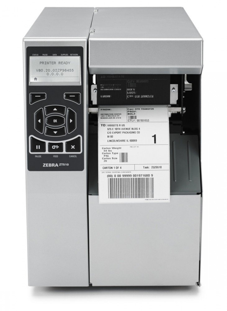 Термотрансферный принтер Zebra ZT510 203 DPI, USB, Ethernet, Bluetooth, Tear, Mono, ZPL (ZT51042-T0E0000Z)