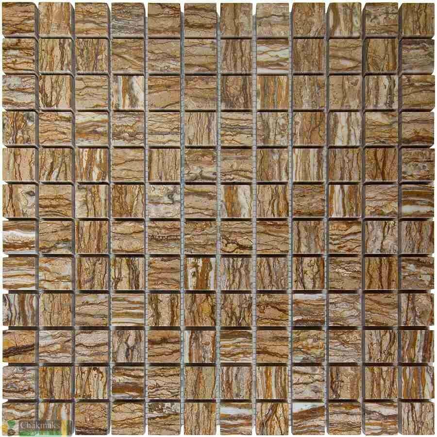 Мраморная мозаика Chakmaks Anatolian Stone 23X23 Мозаика из мрамора 23х23*10 мм WILD WOOD (м2)