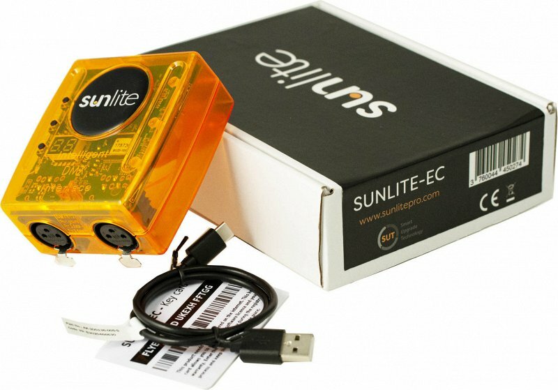 Sunlite -EC - DMX-интерфейс (1024 каналов), USB type C, DMX in/out