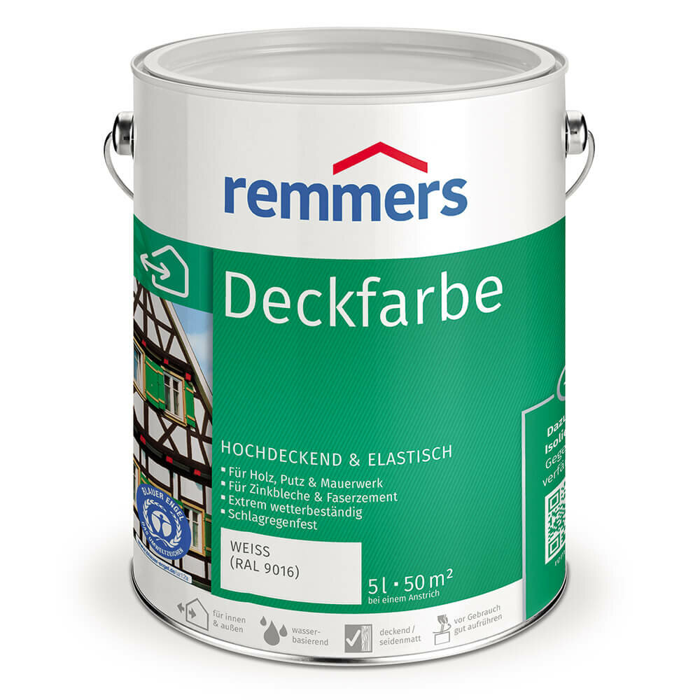 Remmers Deckfarbe Краска 100% акриловая шелковисто-матовая (10 л RAL 1000 )
