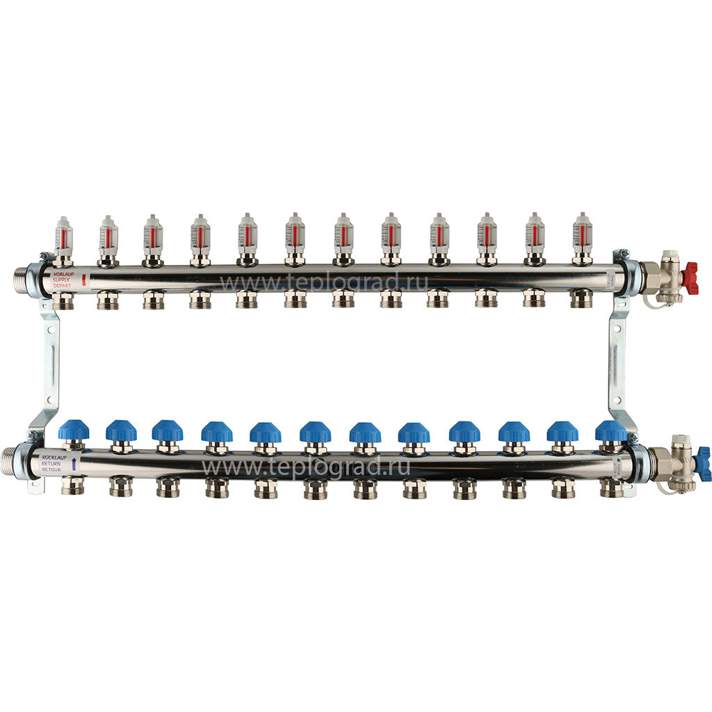 Коллектор Rehau HKV-D на 12 контуров с расходомерами - 12081211002