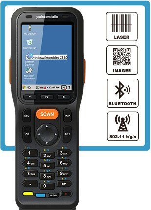 Терминал сбора данных Point Mobile PM200 (P200WP52103E0T) 1D Laser, WCE 6.0 Core ,128/256MB, WiFi, BT, 2400mah