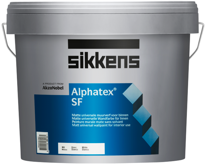Краски для стен SIKKENS ALPHATEX SF краска акриловая для стен и потолков, матовая, BS N00 (9,3л)