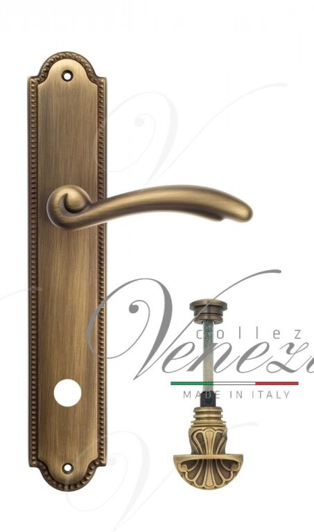 Ручка дверная Ручка дверная на планке с фиксатором Venezia Versale WC-4 PL98 матовая бронза