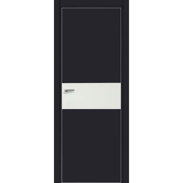 ProfilDoors 4E Черный матовый кромка матовая ПО Белый лак, размер полотна 700х2000мм